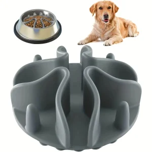 1Pc Soft Silicone Slow Feeder Puzzle Dog Bowl Insert