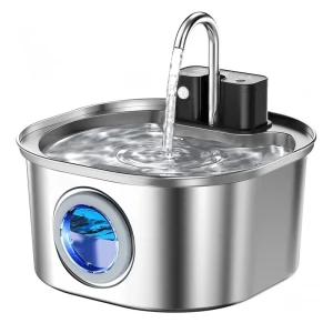 3.2L Stainless Steel Wireless Recharging  Auto Drinking Fountain For Cats Dog Drinker Pet Dispenser Bowl