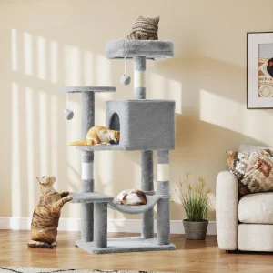44In Cat Tree Tall Multi-Cat Climbing Tower Pet Furniture
