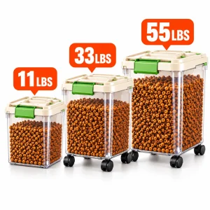 Pet Food Storage Container, 55/33/11Lbs Cap
